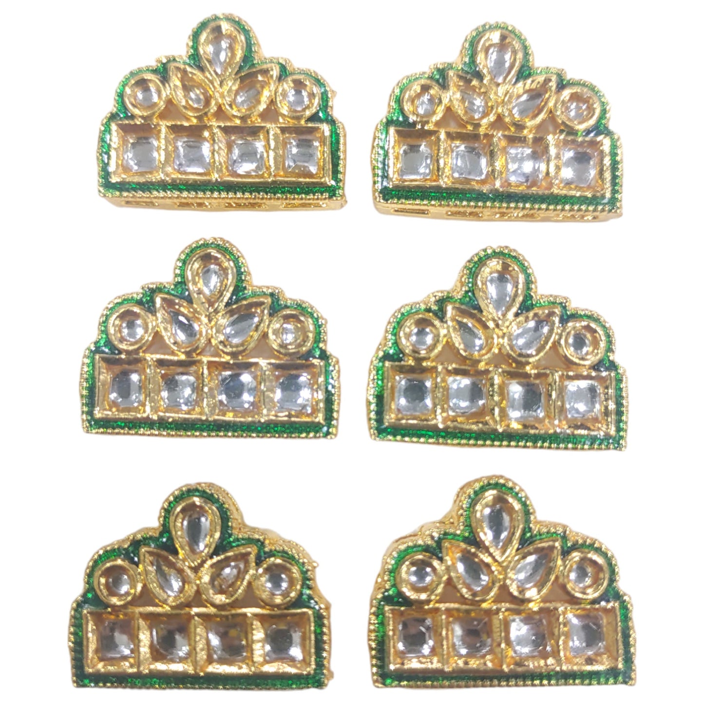 Casting Metal Meena Stone Traditional Pendant Motif  for Craft or Decor - 10Pcs