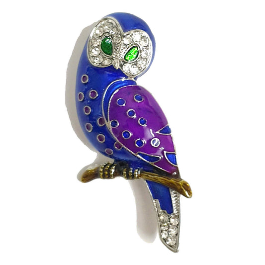 Indian Petals Indian Petals Rhinestone Studded Owl Design Designer Elegant Metal Brooch Lapel Pin, Unisex, Gift - Indian Petals