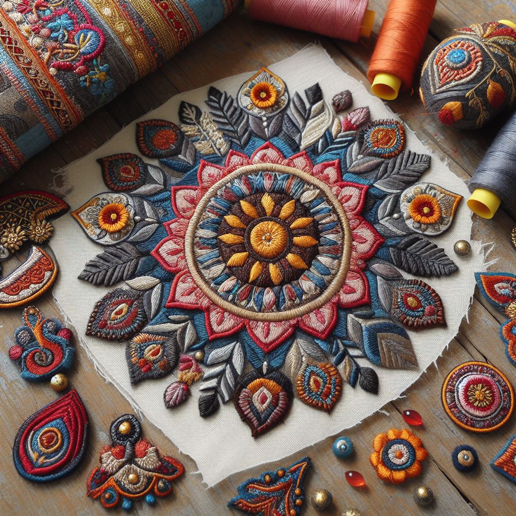 Decorative Sewing Craft Patch Buti by Indian Petals® | Handmade Embroidery