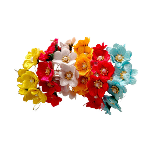 Indian Petals Decorative Artificial Primrose Fabric Flower for Decor, Craft or Textile, 60Pcs -11134