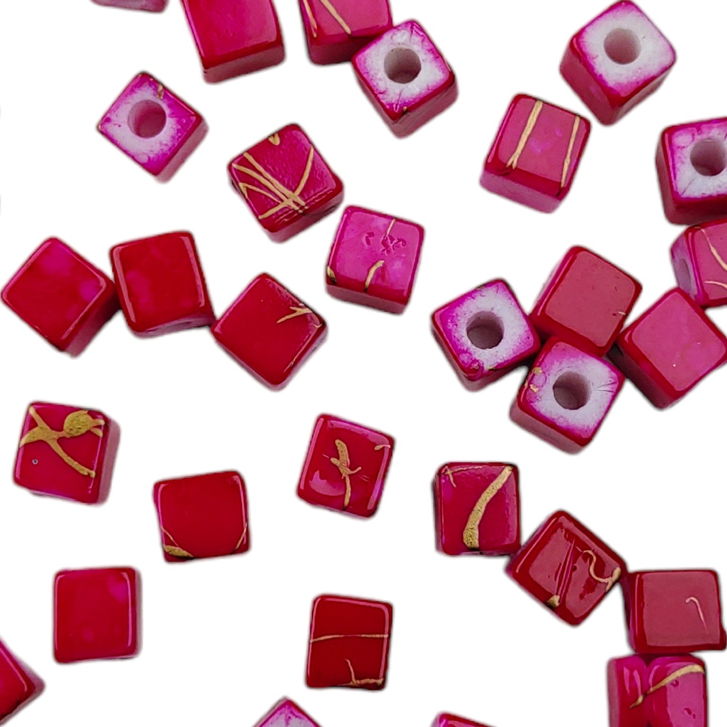 Indian Petals Square Shape Designer Colored Motif Beads For Craft or décor -11701