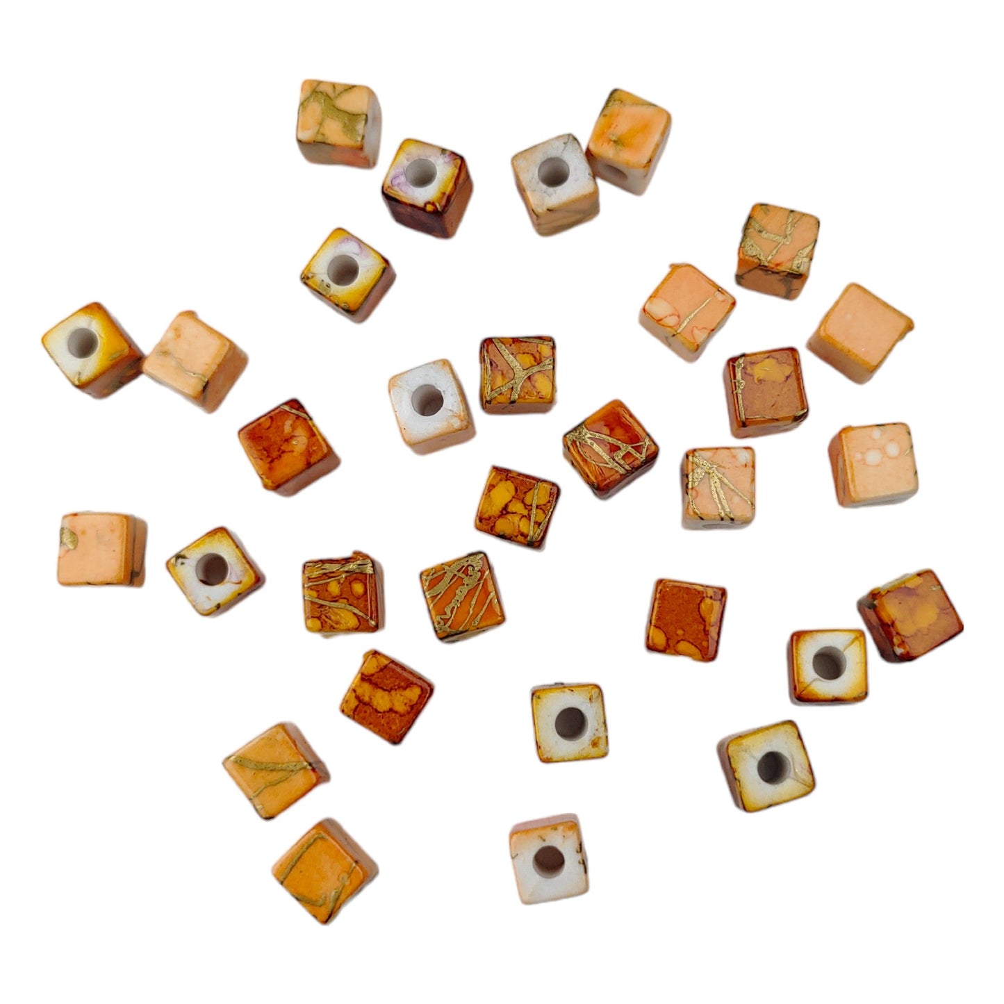 Indian Petals Square Shape Designer Colored Motif Beads For Craft or décor -11701