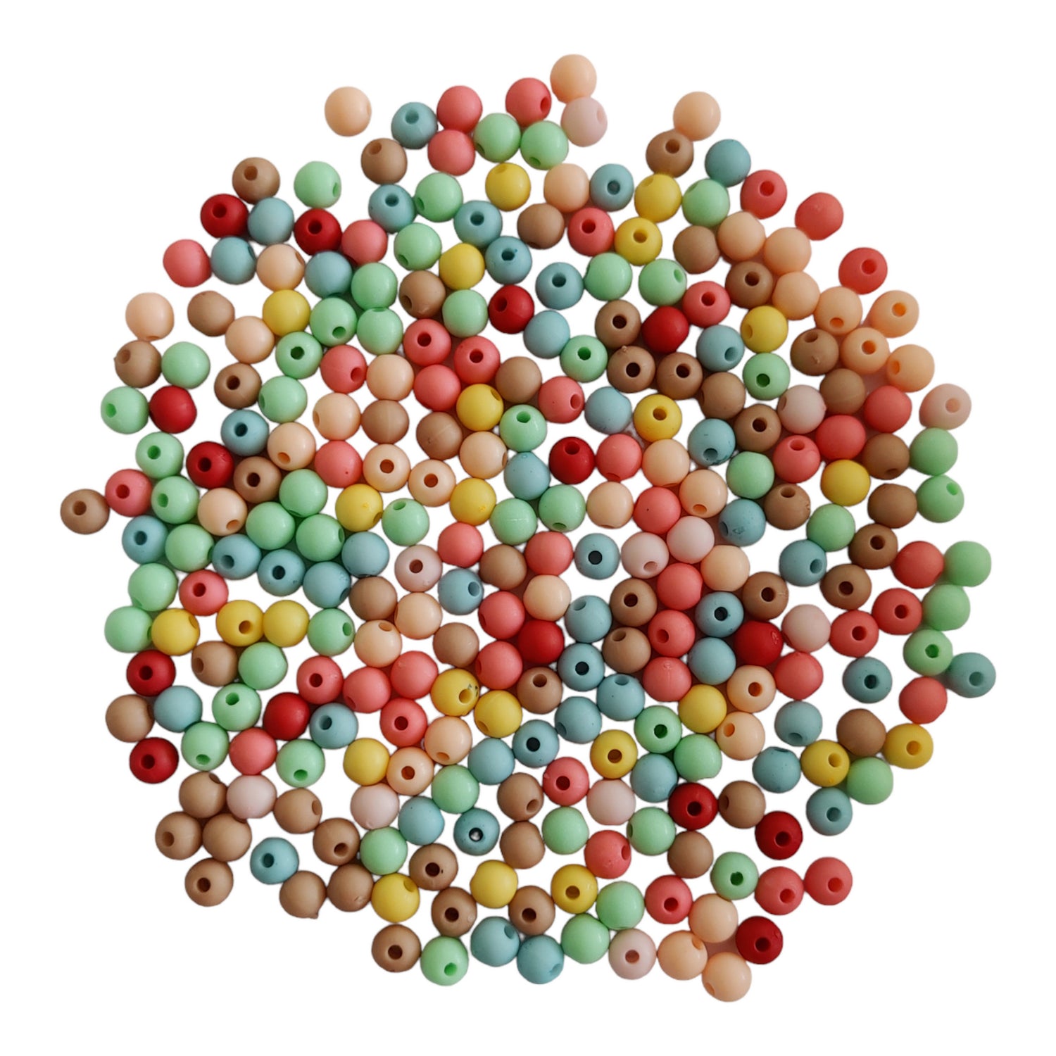 Pastel Colored Round ABS Beads - 11739 | Indian Petals
