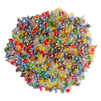 Indian Petals Octagonal Colored Glass Drop Shaped Beads Ideal for Jewelry designing, Craft Making or Decor