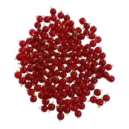 Indian Petals round-glossy-ball-color-glass-bead-8x8mm-11759