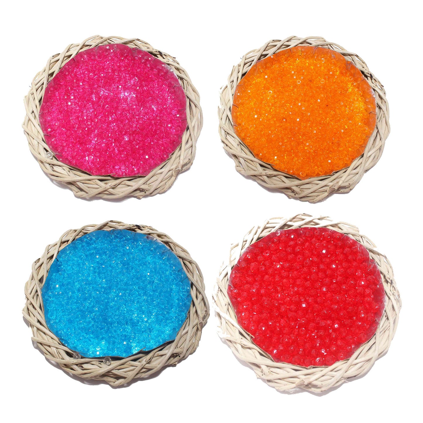 Octagonal Colored Glass Beads for DIY Craft Trousseau Packing, Craft or Decor, 100 Grams