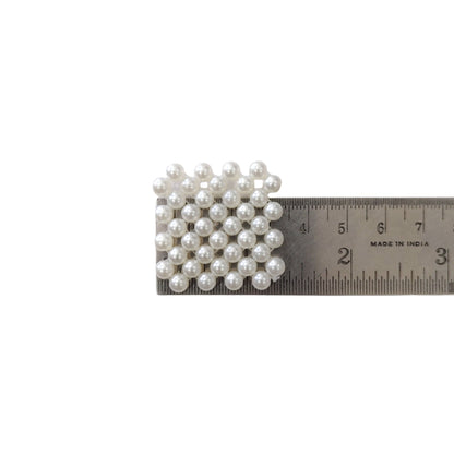 आभूषण, शिल्प या सजावट के लिए 3x3 मोती सफेद मनके चटाई आकृति - 467/68