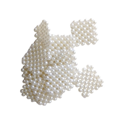 आभूषण, शिल्प या सजावट के लिए 3x3 मोती सफेद मनके चटाई आकृति - 467/68