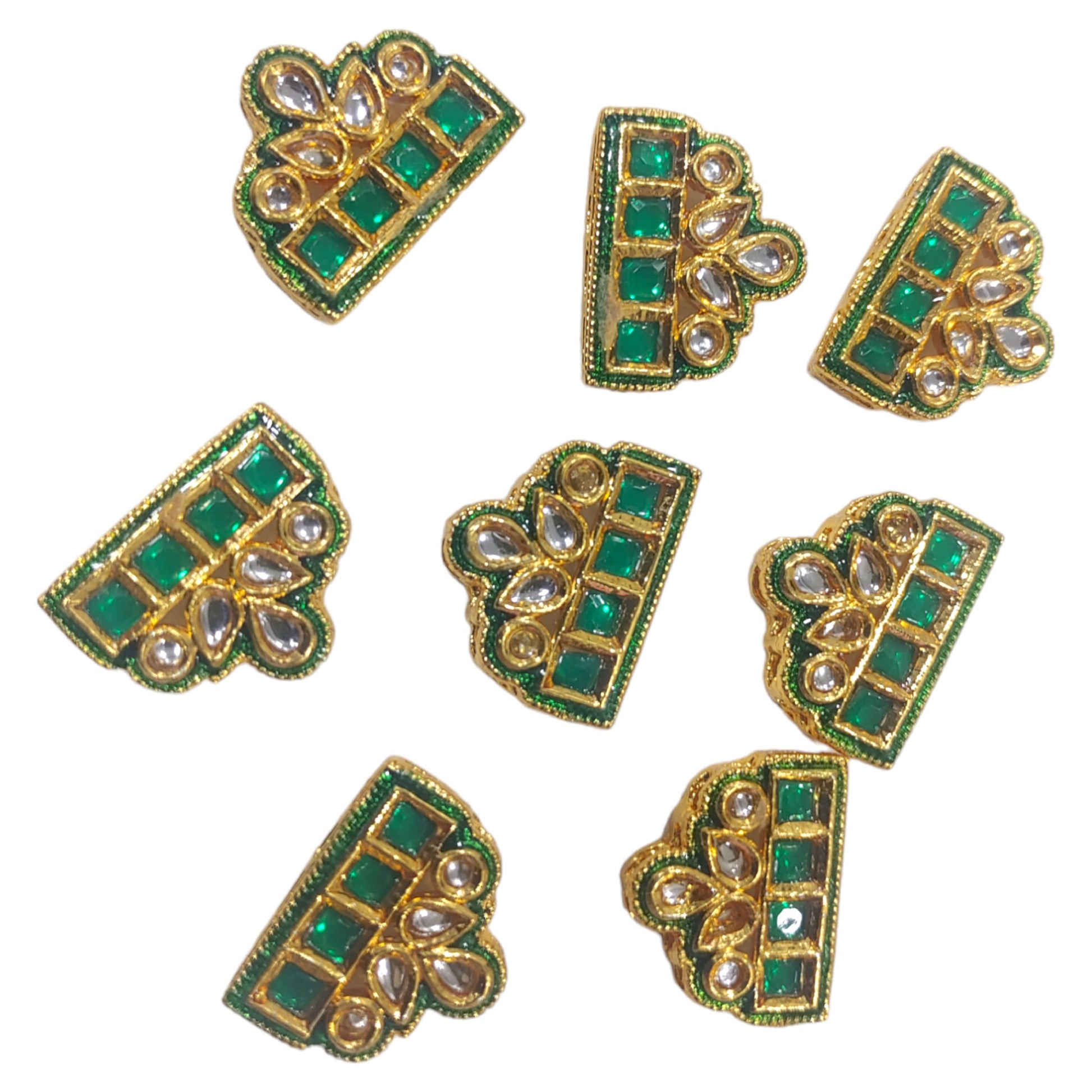 Casting Metal Meena Stone Traditional Pendant Motif  for Craft or Decor - 10Pcs