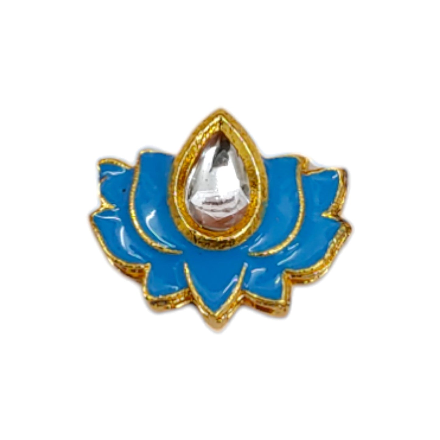 Lotus Shape Meena Metal Motif for Rakhi, Jewelry Designing, Craft or Decor - 12530 - 31