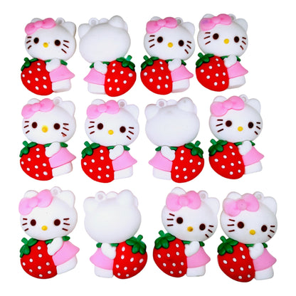 Indian Petals Sweeten Your Day with Hello Kitty!  Kawaii Kitty Silicone Pendant Keychains