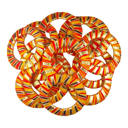Indian Petals Threaded Gota Bangle Ring Motif for Craft Or Decor, Art Making, Dry Craft