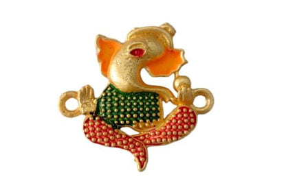 Lord Ganesha Multi Design Metal Motif For Craft, Decor or Rakhi, Mix Pack- 2