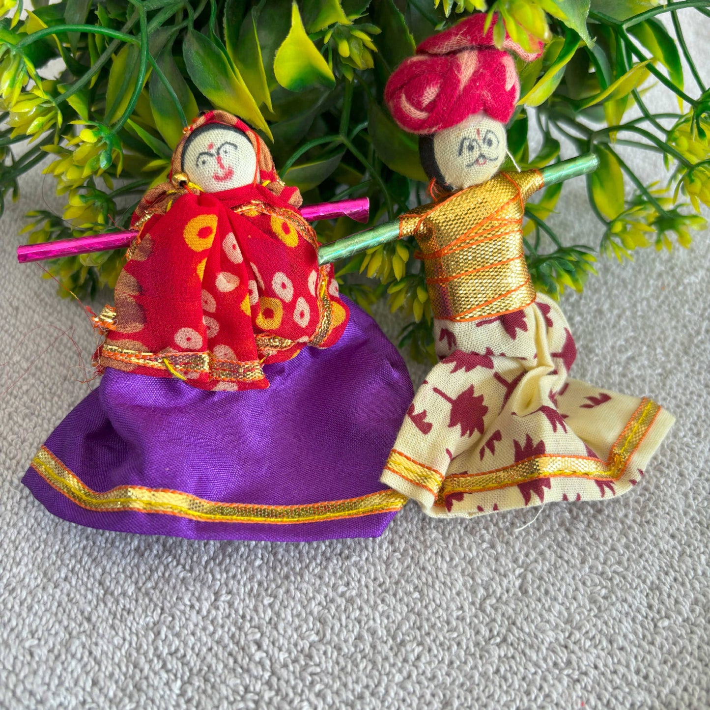 Exquisite Handcrafted Decorative Dolls Pair - Traditional Indian Art 🎨✨