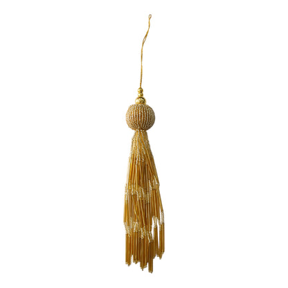 Indian Petals Long Tube Light Fringe with Beaded Ball Tassels for Jewellery Craft or Decoration