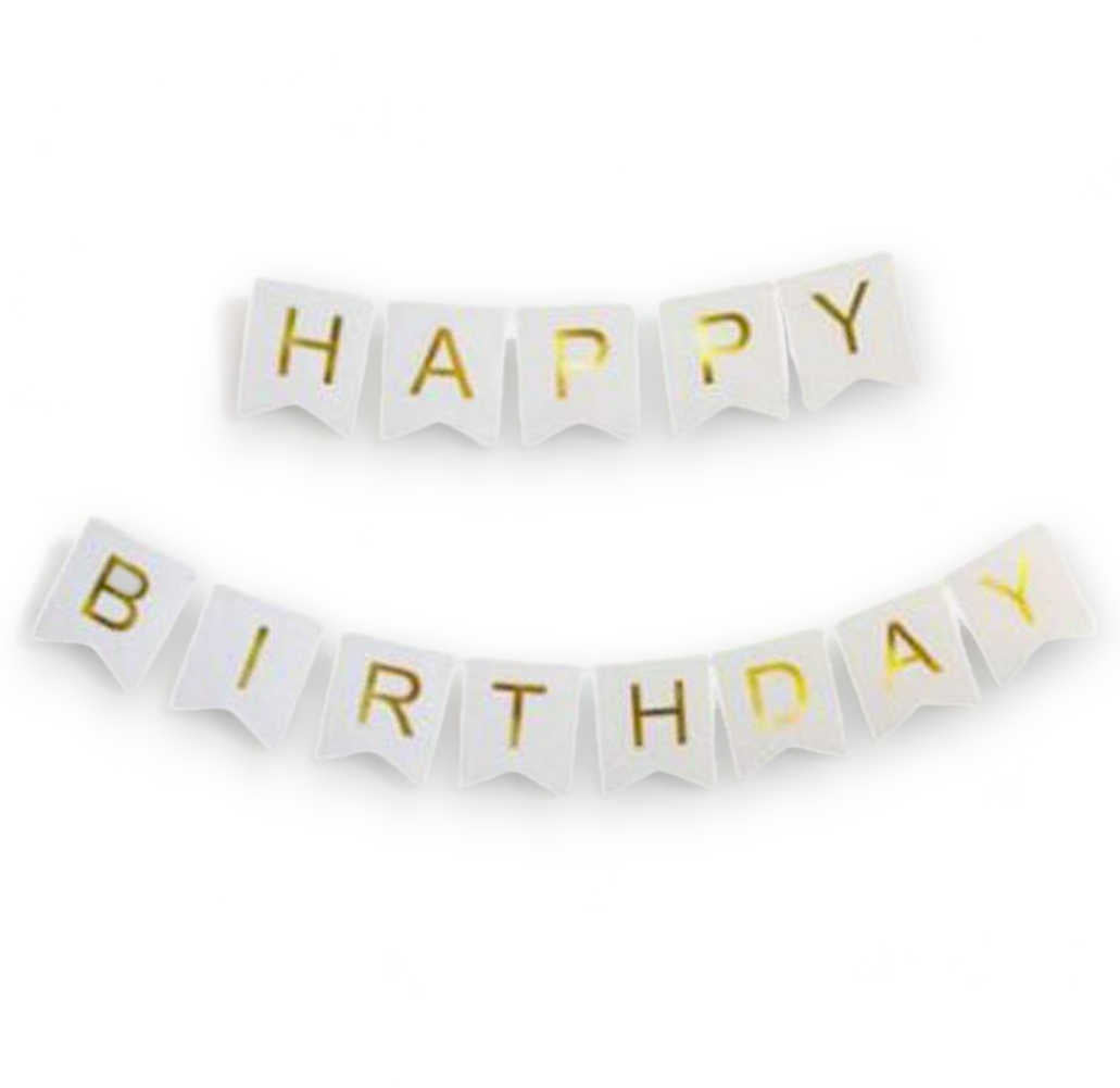 Pack of 2 Happy Birthday Wall Hanging Paper Banner Set For Party Decoration