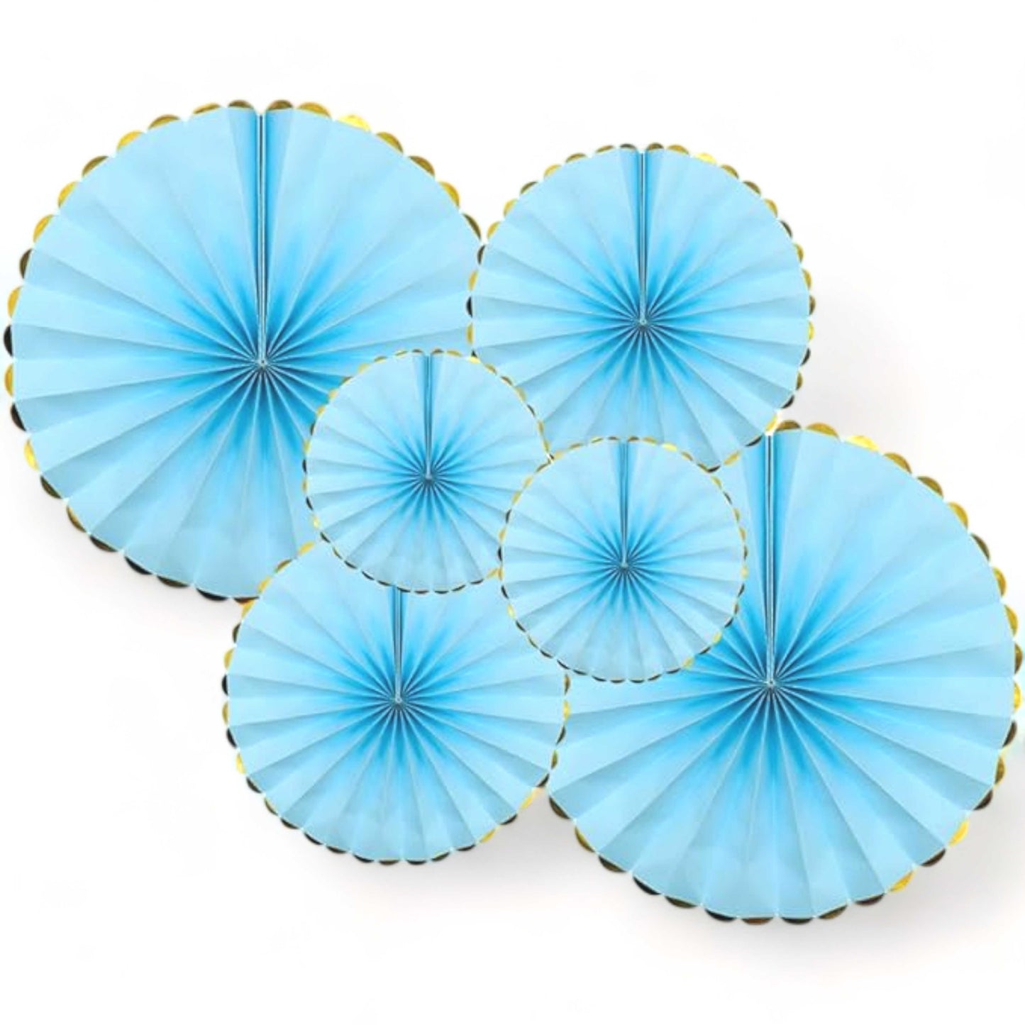 6 Pcs Round Shape Japanes Decorative Backdrop Hanging Paper Fan Set For Party, Birthday, Wedding, Fastivals, Room Decoration