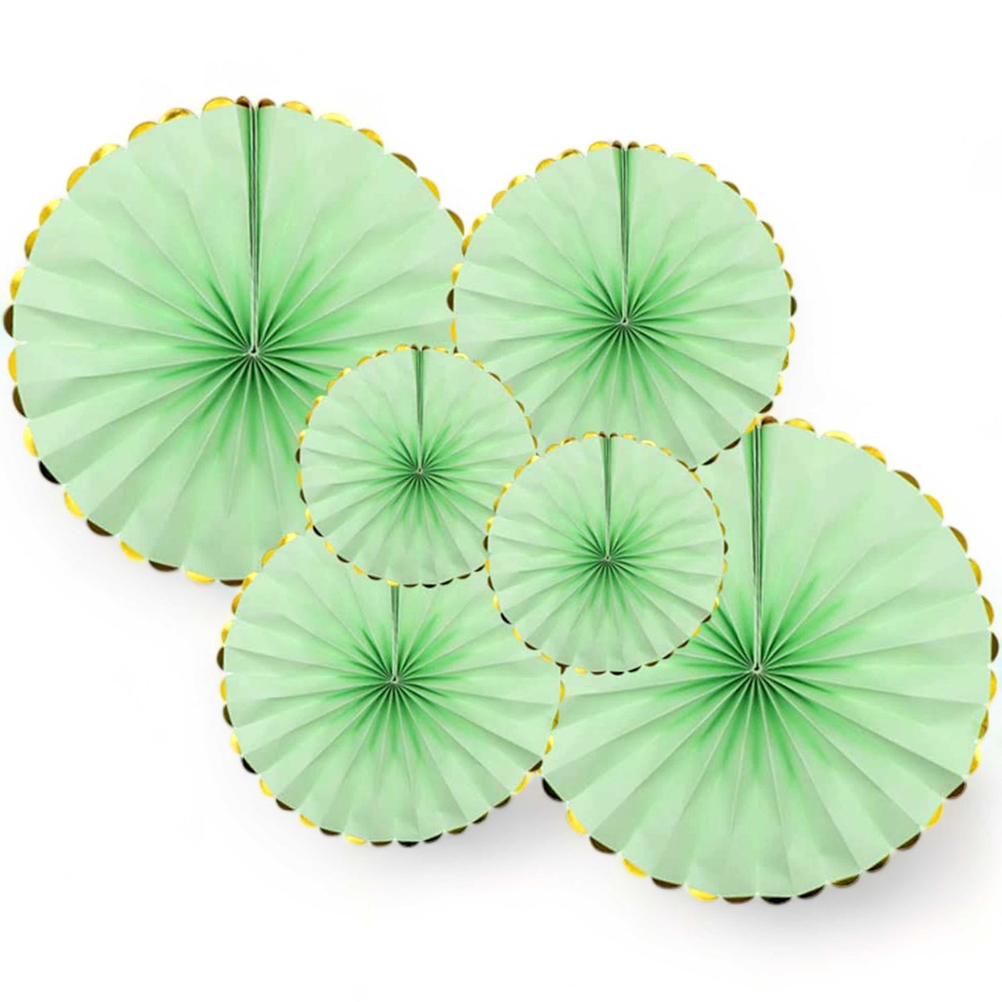 6 Pcs Round Shape Japanes Decorative Backdrop Hanging Paper Fan Set For Party, Birthday, Wedding, Fastivals, Room Decoration