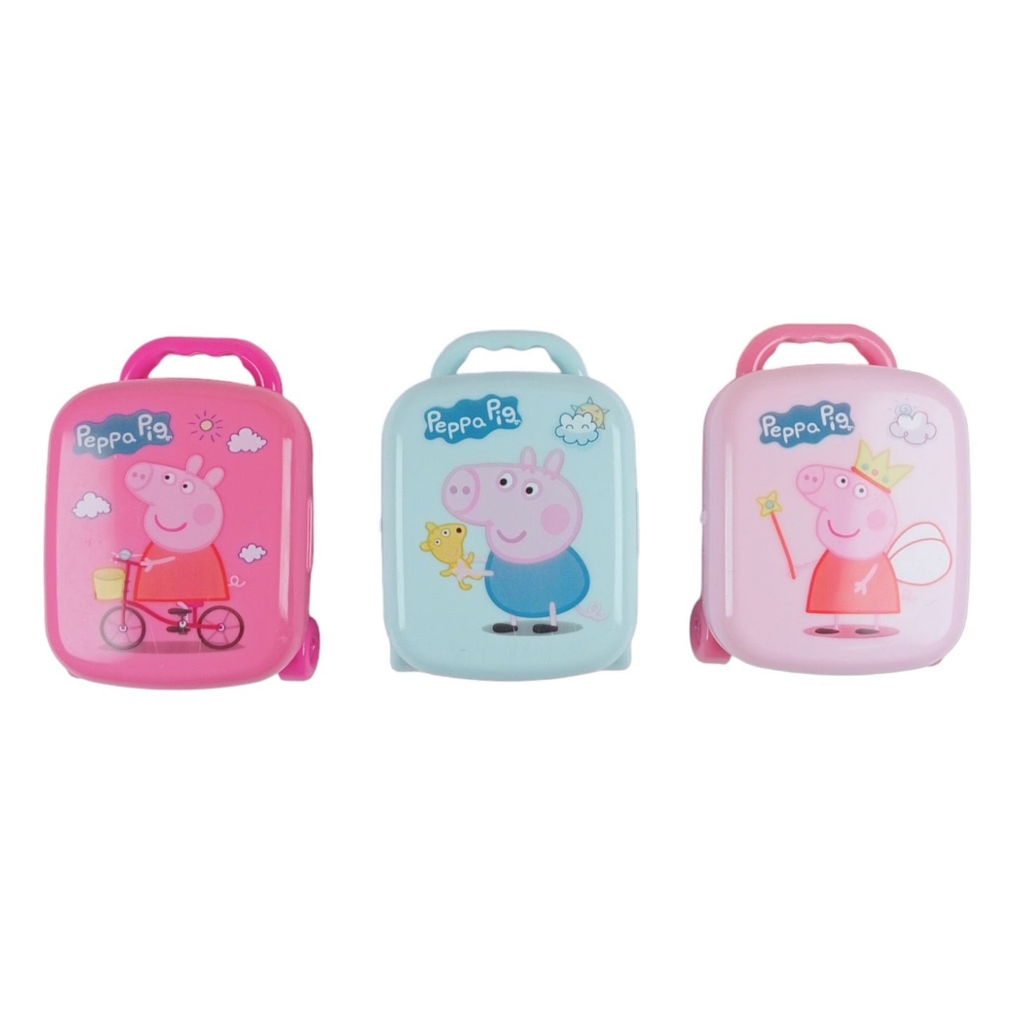 Stationery Luggage box Shape Papa Pig  Style Plastic Eraser Box (4 Disigner Eraser Inside) for School Kids, Students