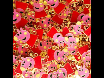 🐷50 Adorable Peppa Pig Brass Charms - Perfect for Crafting & Collecting!🌈