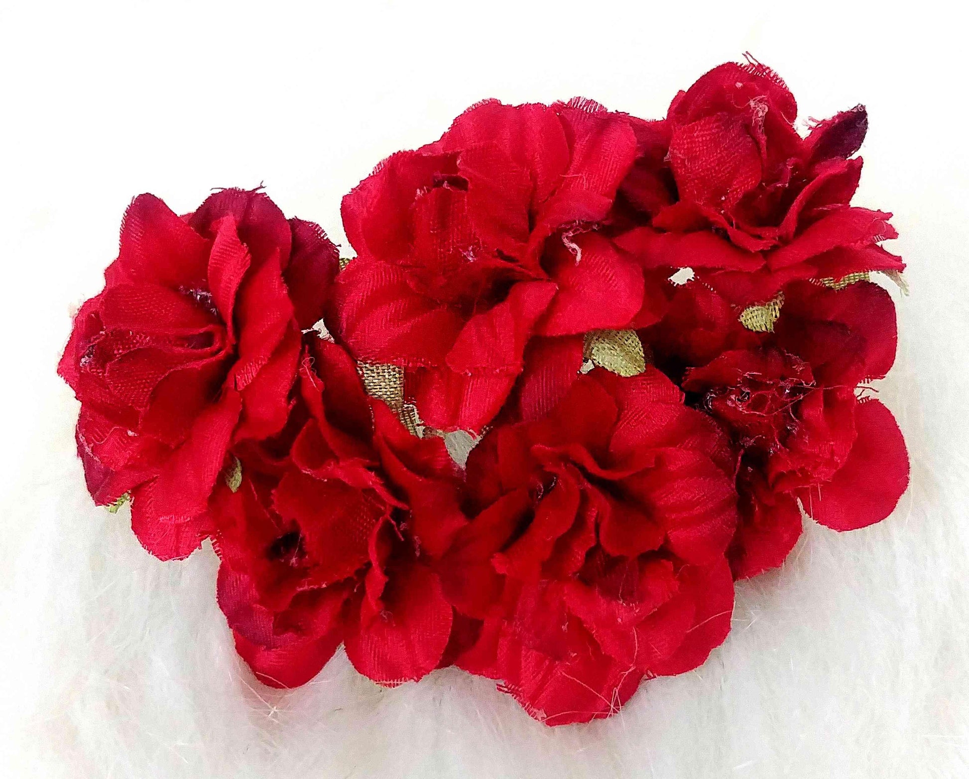 Indian Petals Beautiful Fabric Flowers for DIY Craft, Trouseau Packing or Decoration (Bunch of 12) - Design 3 - Indian Petals