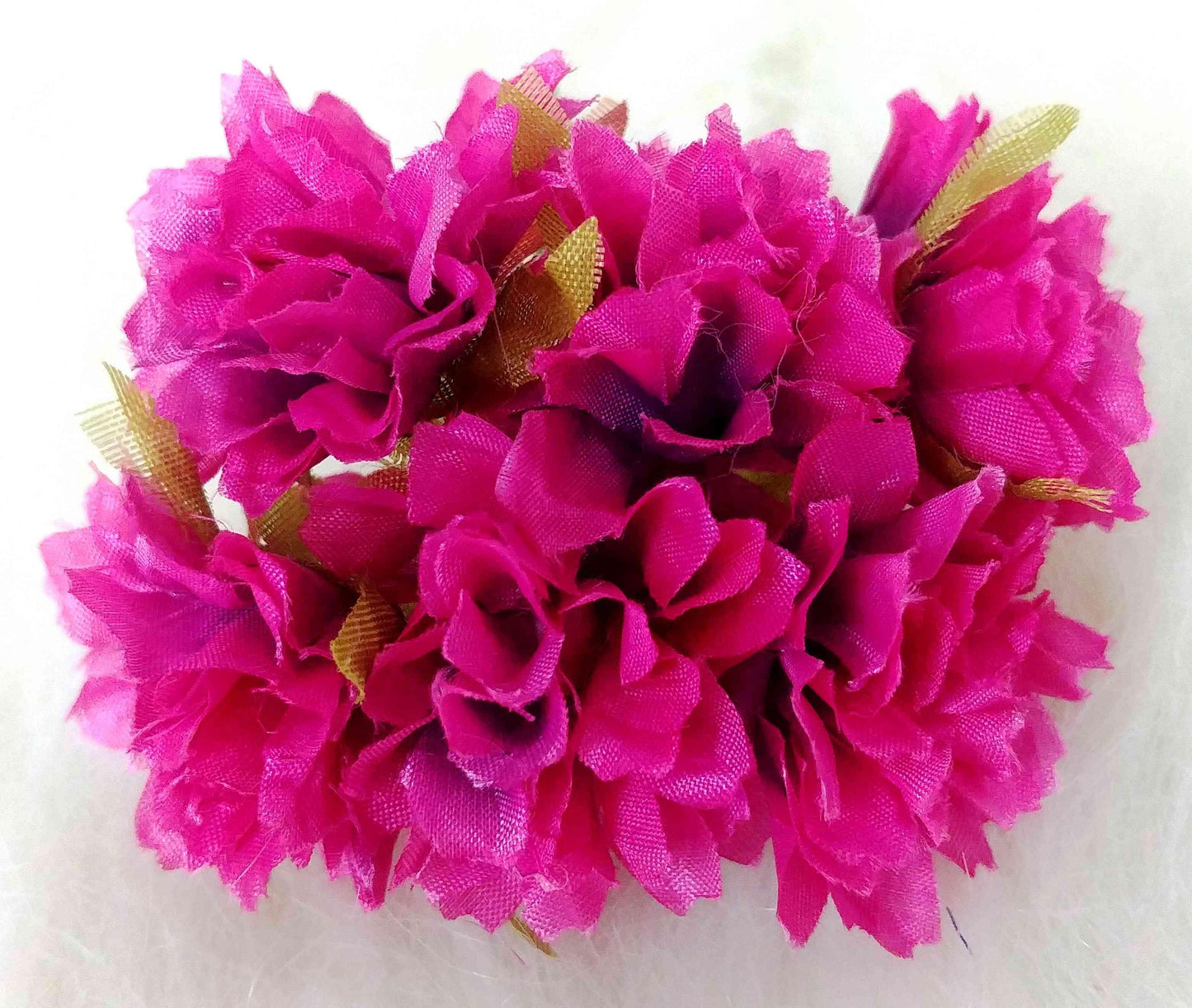 Indian Petals Beautiful Fabric Flowers for DIY Craft, Trouseau Packing or Decoration (Bunch of 12) - Design 8 - Indian Petals