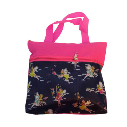 Indian Petals Imported Durable Canvas Printed multi purpose utility Medium size Bag with handles for all occasions for the girls and ladies, Design 1, Pink - Indian Petals