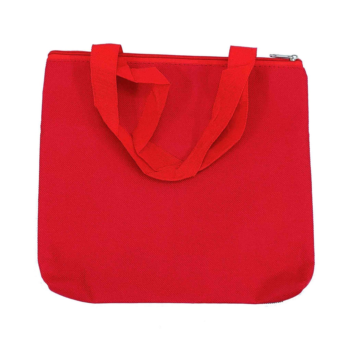 Indian Petals Imported Durable Canvas Printed multi purpose utility Medium size Bag with handles for all occasions for the girls and ladies, Design 2, Red - Indian Petals