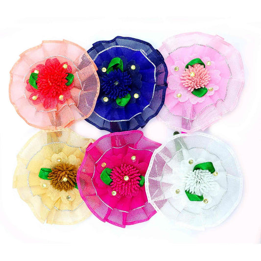 Indian Petals Stylish Net Flower Design Fashionable Tic-Tac Hair Clip for Young Girls - Indian Petals