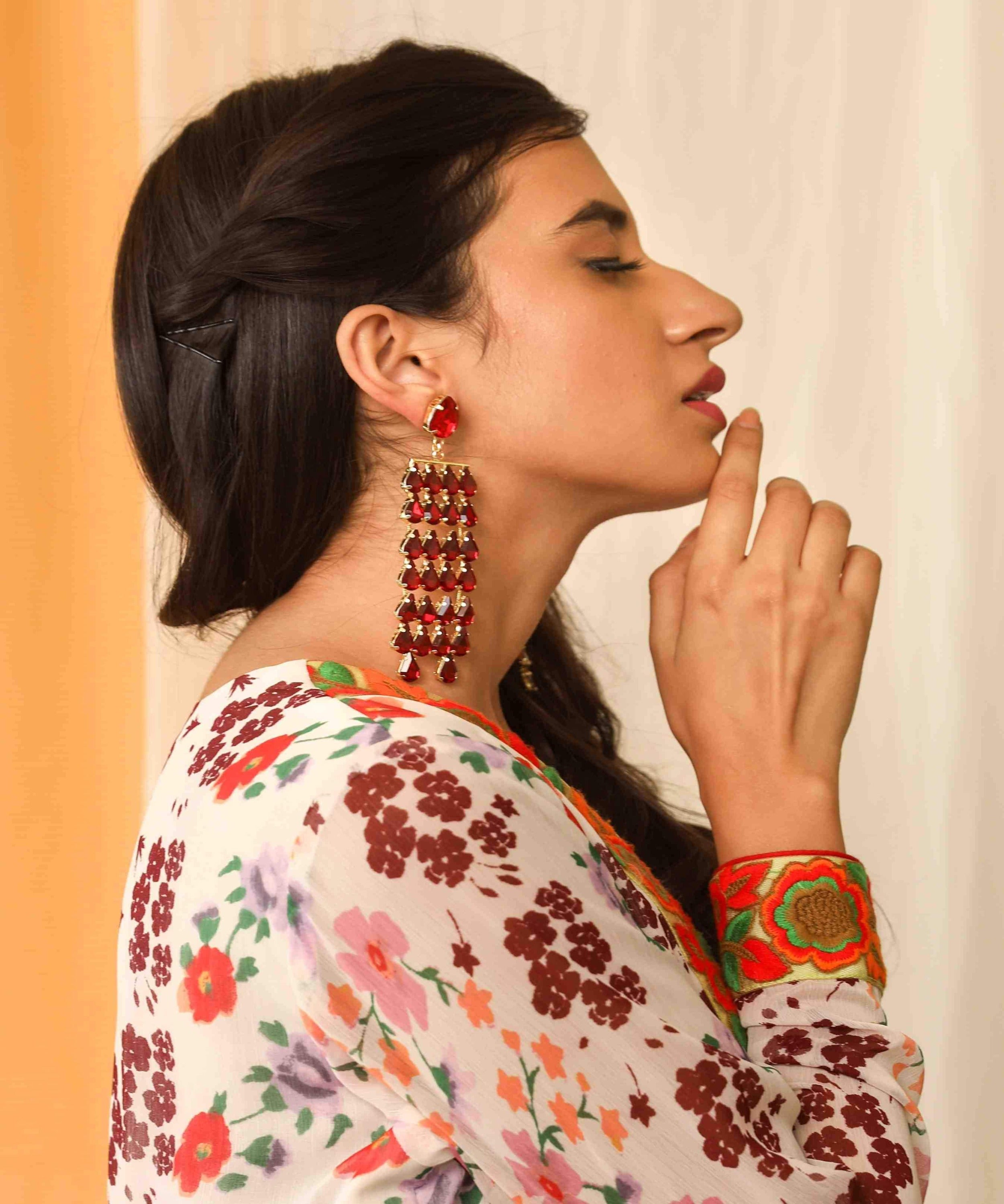 Buy Gold Plated Handcrafted Mesh Tassel Earrings by The Slow Studio Online  at Aza Fashions.