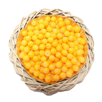 Indian Petals Premium quality Round shape Glass Beads for DIY Craft, Trousseau Packing or Decoration - Design 725, 10mm, Yellow - Indian Petals