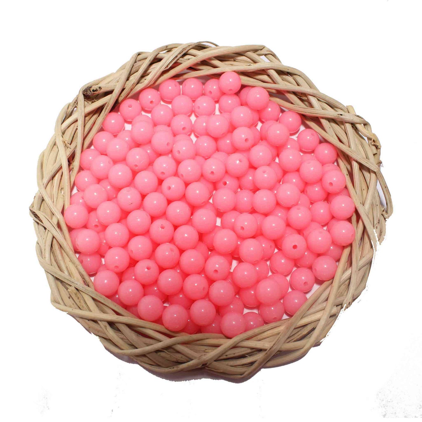 Indian Petals Premium quality Round Glass Beads for DIY Craft, Trousseau Packing or Decoration - Design 734, Light Pink - Indian Petals