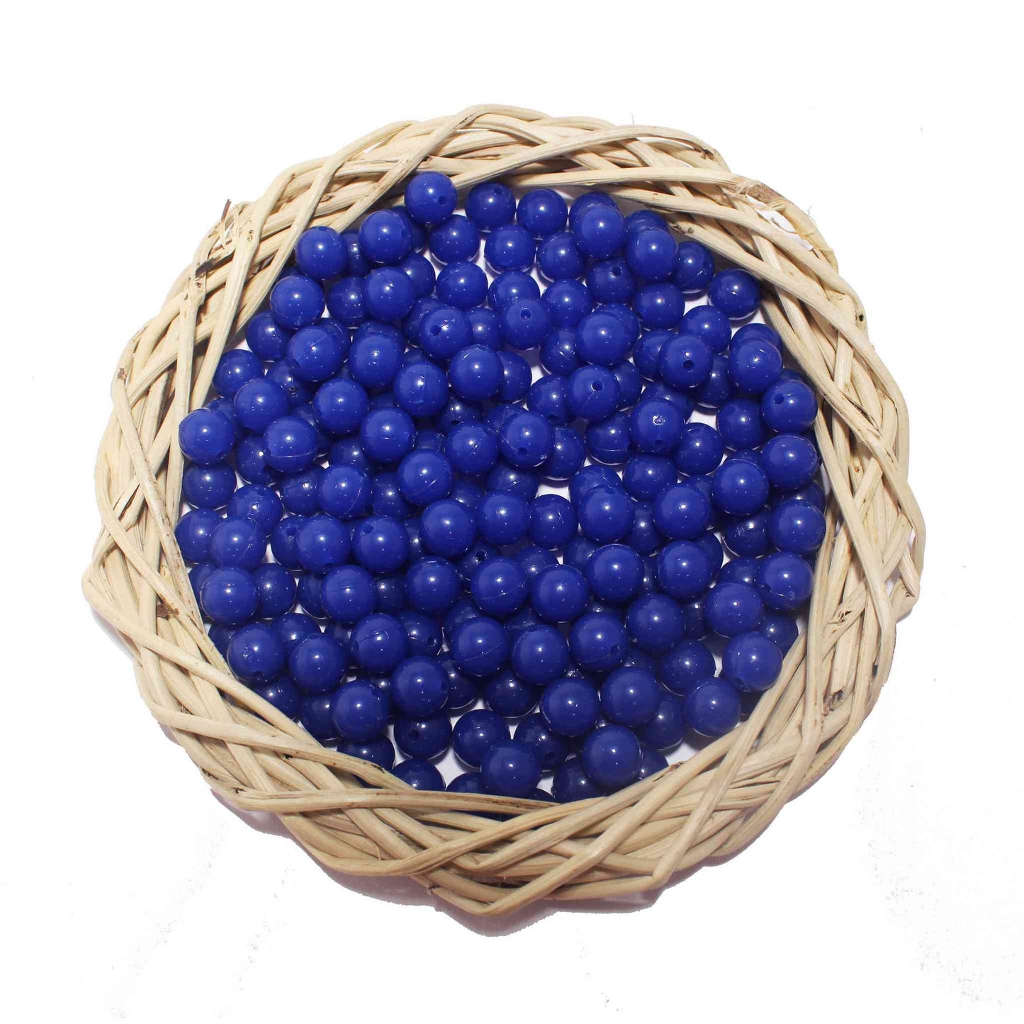 Indian Petals Premium quality Round Glass Beads for DIY Craft, Trousseau Packing or Decoration - Design 734, Dark Blue - Indian Petals