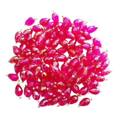 Indian Petals Colored Glass Drop Shaped Beads Ideal for Jewelry designing, Arts , Craft Making or Decor