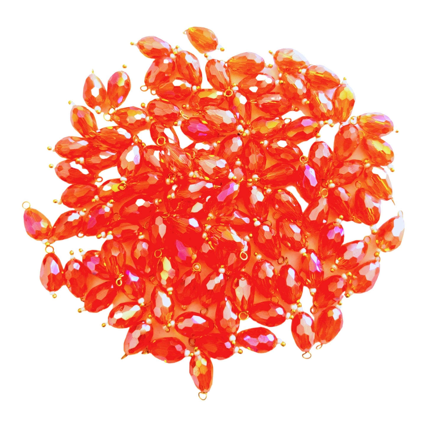 Indian Petals Colored Glass Drop Shaped Beads Ideal for Jewelry designing, Arts , Craft Making or Decor