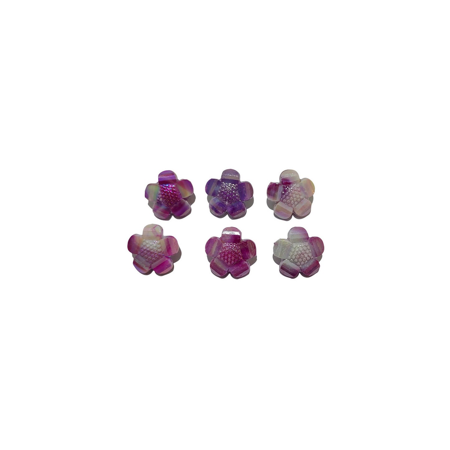 Indian Petals Metallic finish Button Style Beautiful Floral 3D Cabochons Motif for Craft or Decoration - 424, Purple