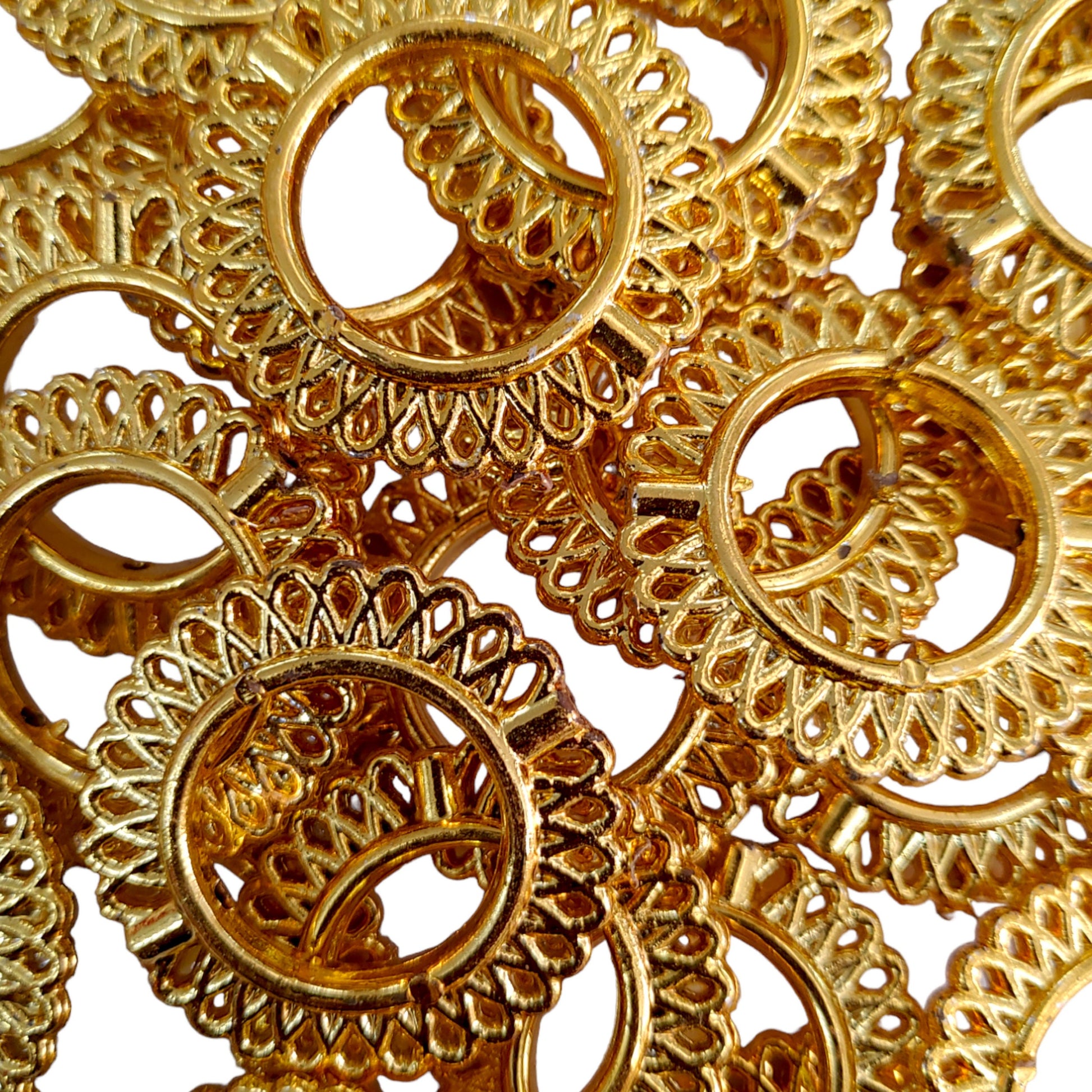 Indian Petals Round Shape CCB Big Round Ring Motif for Rakhi, Jewelry making, Craft or Decor