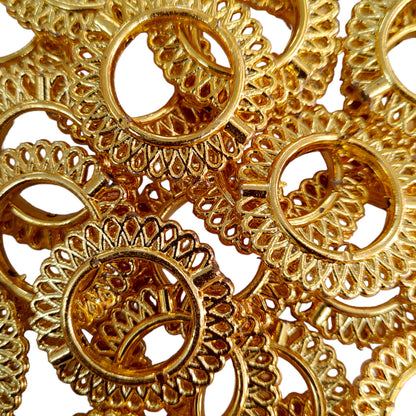 Indian Petals Round Shape CCB Big Round Ring Motif for Rakhi, Jewelry making, Craft or Decor