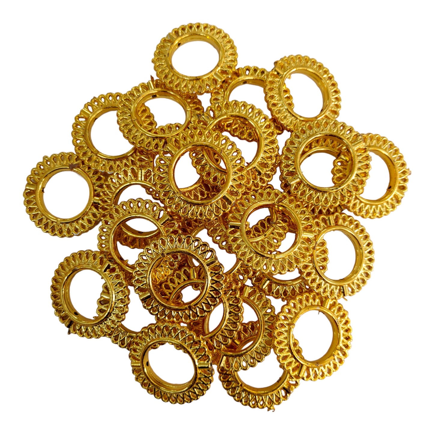 Indian Petals Round Shape CCB Big Round Ring Motif for Rakhi, Jewelry making, Craft or Decor