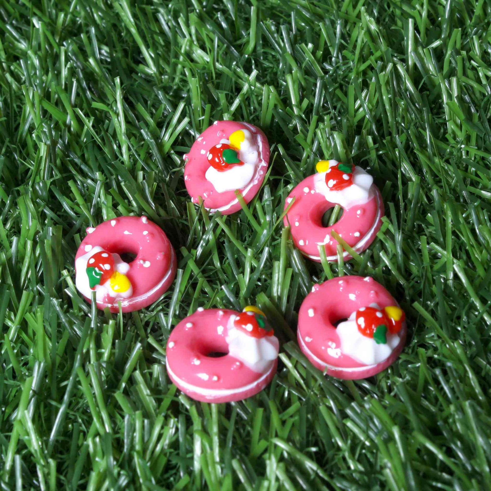 Indian Petals Beautiful Flat Base Donut shaped Cabochons for DIY Craft, Trousseau Packing or Decoration, Pink - Indian Petals