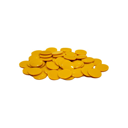 Indian Petals Fluid Resin Disc Cabochons Motif for Craft Decoration or Rakhi - 12431, Yellow