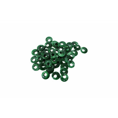 Indian Petals Acrylic Resin Hole Ring Cabochons Motif for Craft or Decoration - 12432, Dark Green