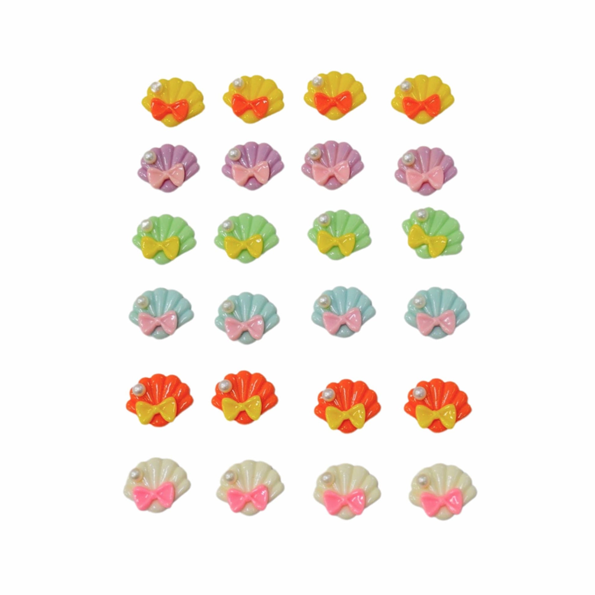 Indian Petals Flat-back Beautiful Resin Sea Shell Cabochons Motif for Craft Decoration or Rakhi - 12450