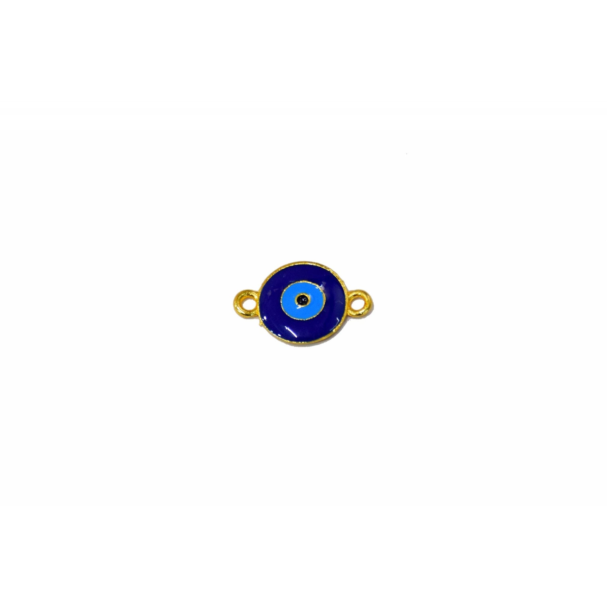 Indian Petals Enamel painted Beautiful Metal Evil-Eye Motif for Craft Decoration or Rakhi - 12495-96