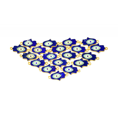 Indian Petals Enamel painted Beautiful Metal Evil-Eye Motif for Craft Decoration or Rakhi - 12495-96