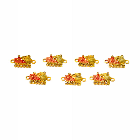 Indian Petals Enamel coated Beautiful Metal Lord Krishna Theme Motif for Craft Decoration or Rakhi - 12503, Morpankh