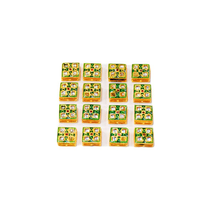 Indian Petals Enamel coated Square Polki Chowki Metal Motif for Craft Decoration or Rakhi - 12509