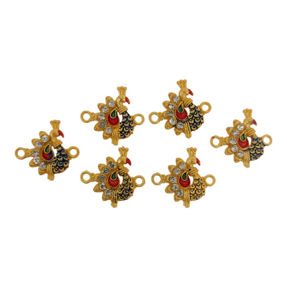 Indian Petals Peacock Style Metal Die Cast Rakhi Pendant Motif for Rakhi, Jewelry designing and Craft Making or Decor