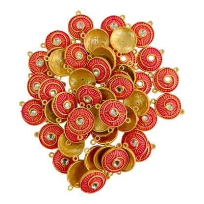 Indian Petals Traditional Shape Metal Cast Rakhi Pendant Motif for Rakhi, Jewelry designing and Craft Making or Décor