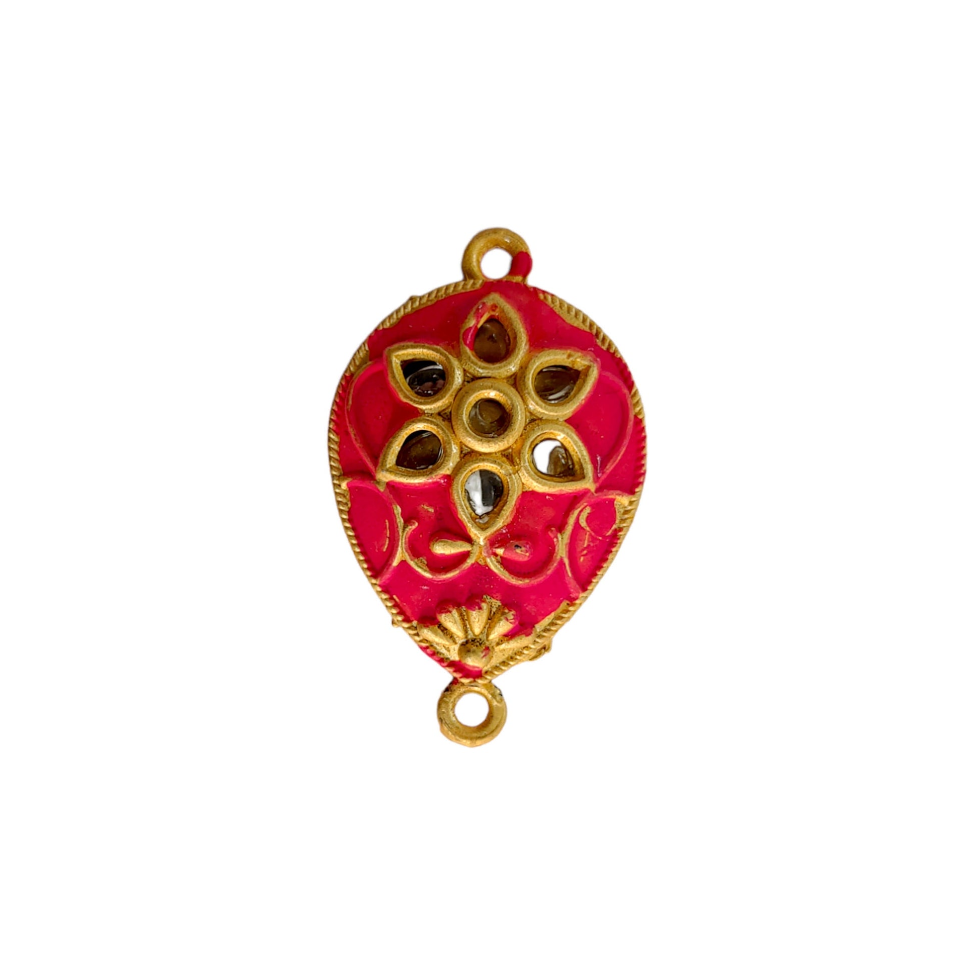 Indian Petals Drop Shape Metal Cast Rakhi Pendant Motif for Rakhi, Jewelry designing and Craft Making or Decor